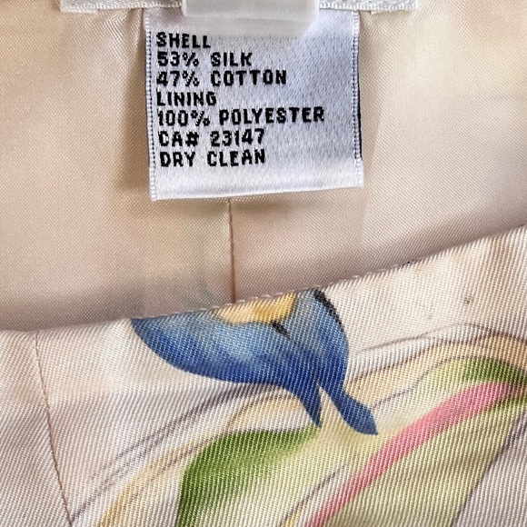 Vintage Talbots Petites Silk Cotton Floral Straight Leg High Waist Pants 8P - Picture 7 of 7